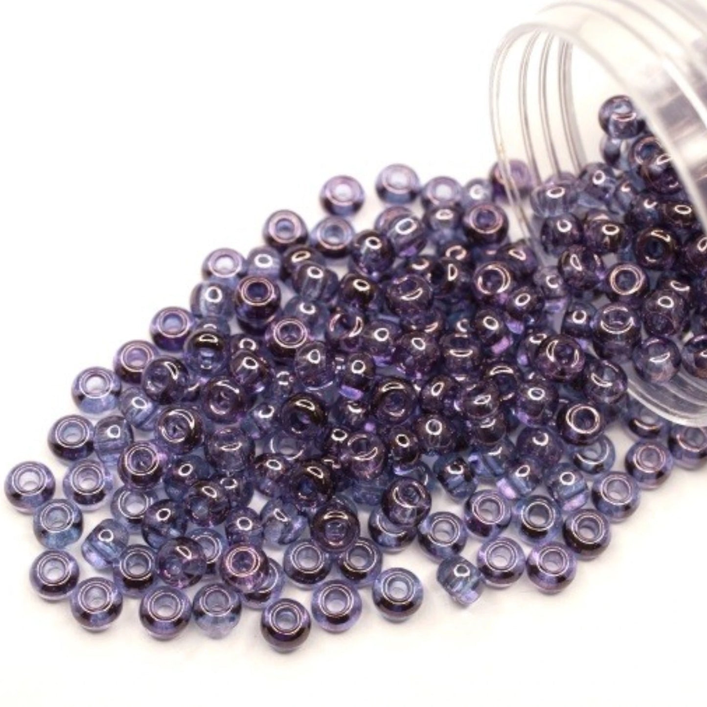 10/0 48025 Preciosa Seed Beads. Crystal Color Lustered.