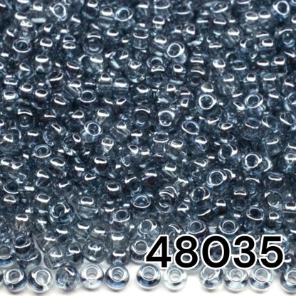 10/0 48035 Preciosa Seed Beads. Crystal Color Lustered.