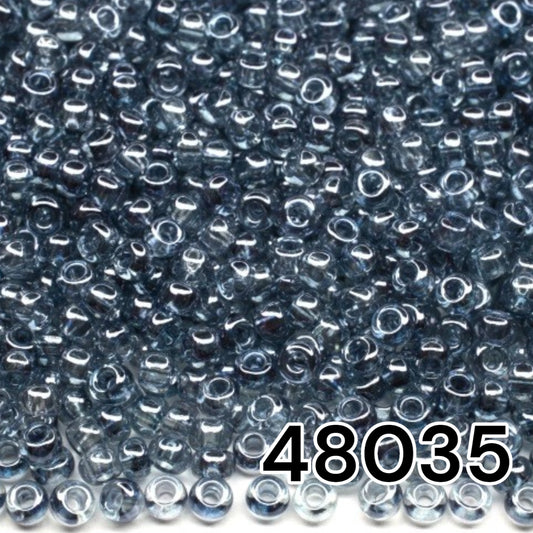 10/0 48035 Preciosa Seed Beads. Crystal Color Lustered.