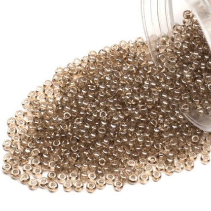 10/0 48042 Preciosa Seed Beads. Brown Crystal lustered.