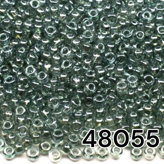 10/0 48055 Preciosa Seed Beads. Grey Crystal lustered.