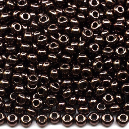 10/0 49095 Preciosa Perline di Vetro Ceco Rocaille 2.3mm. Marrone Opaco - Colore Lucido.