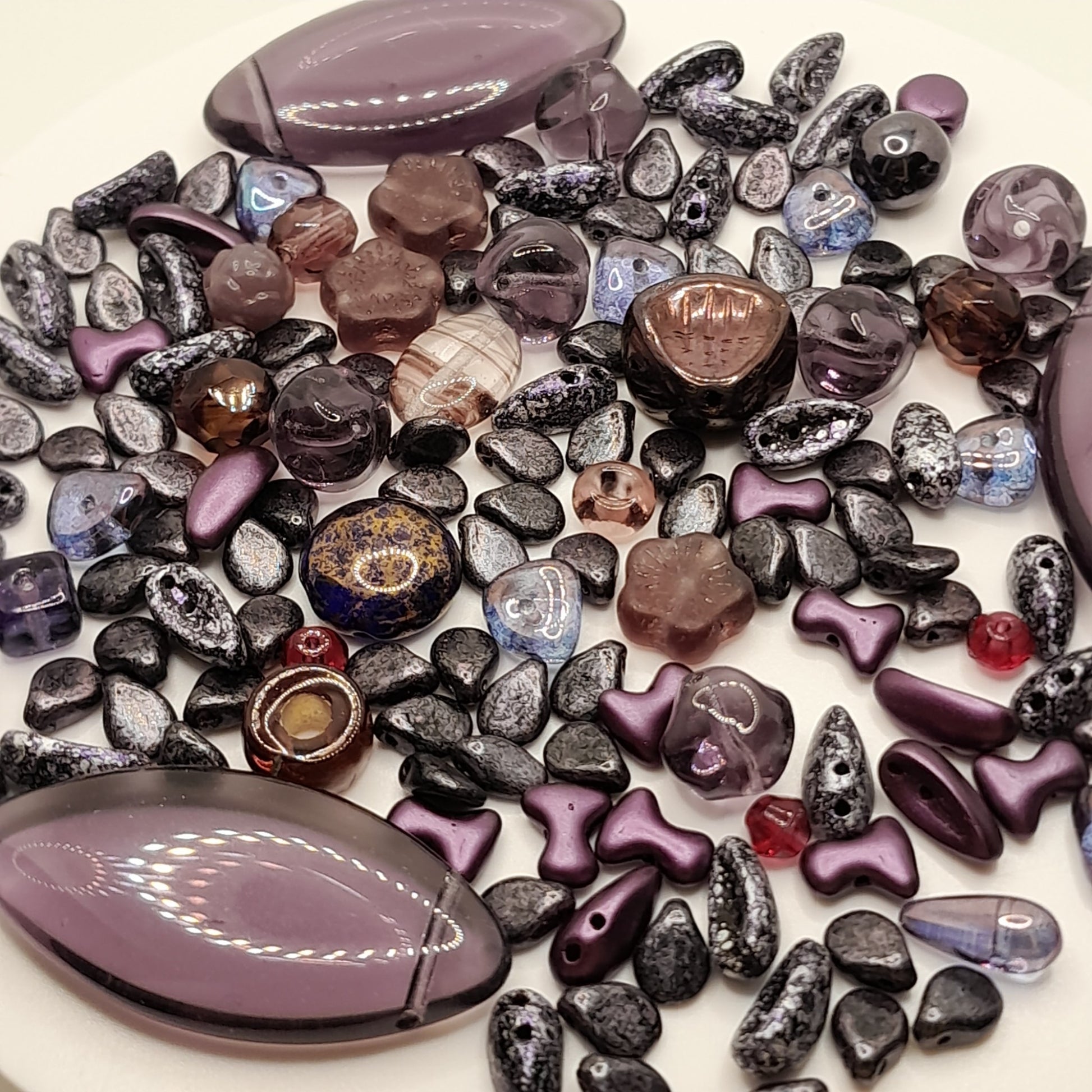 PRECIOSA czech beads "Dark Violet" for making bracelets, necklaces, earrings and other jewelry. - VadymShop
