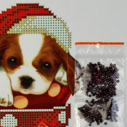 DIY Bead embroidery kit  "Puppy in a cup". Size: 5.9 - 7.5 in (15 - 19cm) - VadymShop