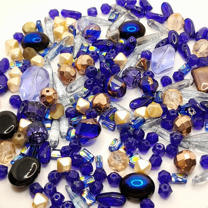 PRECIOSA czech beads "Blue Galaxy" for making bracelets, necklaces, earrings and other jewelry. - VadymShop