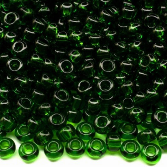 10/0 50120 Preciosa Perline di Vetro Ceco Rocaille 2.3mm. Verde Trasparente naturale.