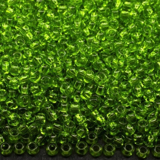 10/0 50220 Preciosa Tsjekkiske glass små perler Rocailleperler 2.3mm. Grønn transparent naturlig.