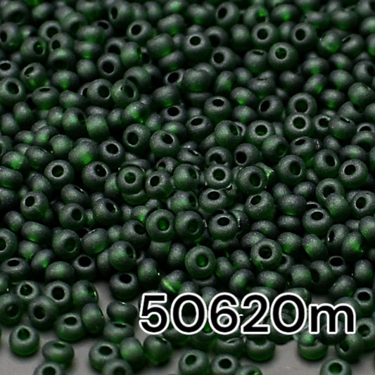 10/0 50620matte Preciosa Seed Beads. Green Transparent natural. - VadymShop