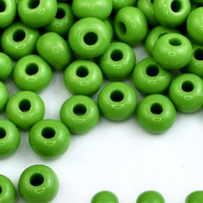 2/0 53230 Preciosa Çek Camı Kum Boncuğu Rocaille Boncuk 6.1mm. Yeşil Opak Doğal.