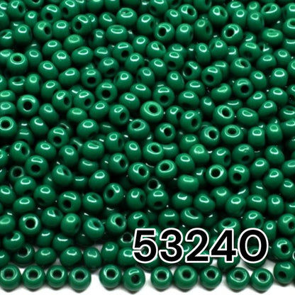10/0 53240 Perles de graines Preciosa. Vert opaque.