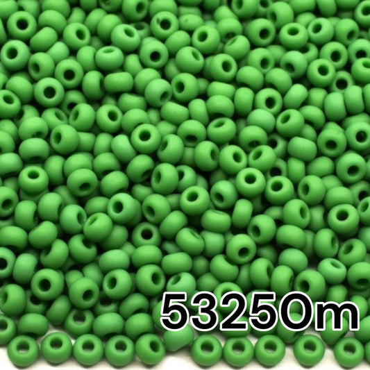 10/0 53250matte Preciosa Seed Beads. Opaque green.