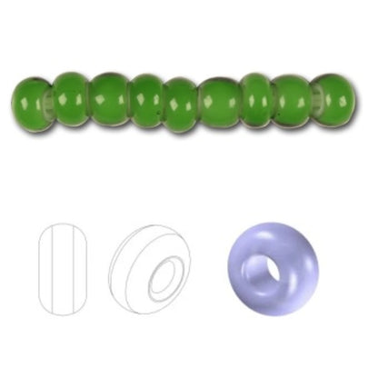 10/0 53712 Preciosa Tschechische Glas Perlen Rocailles 2.3mm. Karneolgrün.