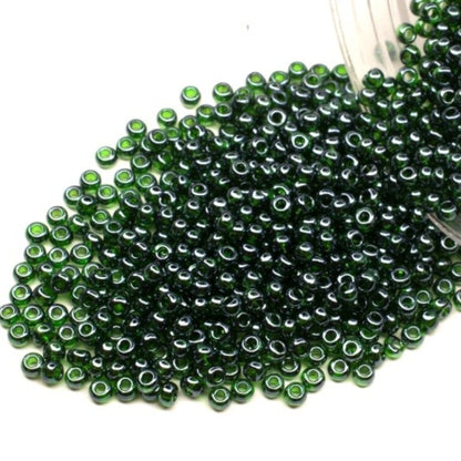 10/0 56060 Preciosa čekiški stiklo karoliukai Rokajaus 2.3mm. Skaidrūs žali Sfinx.