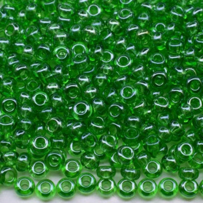 10/0 56100 Preciosa Çek Camı Kum Boncuğu Rocaille Boncuk 2.3mm. Yeşil Şeffaf Sfinx.