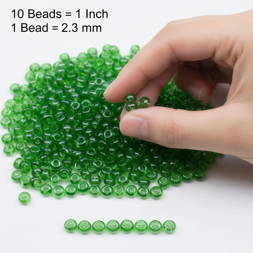 10/0 56100 Preciosa Çek Camı Kum Boncuğu Rocaille Boncuk 2.3mm. Yeşil Şeffaf Sfinx.