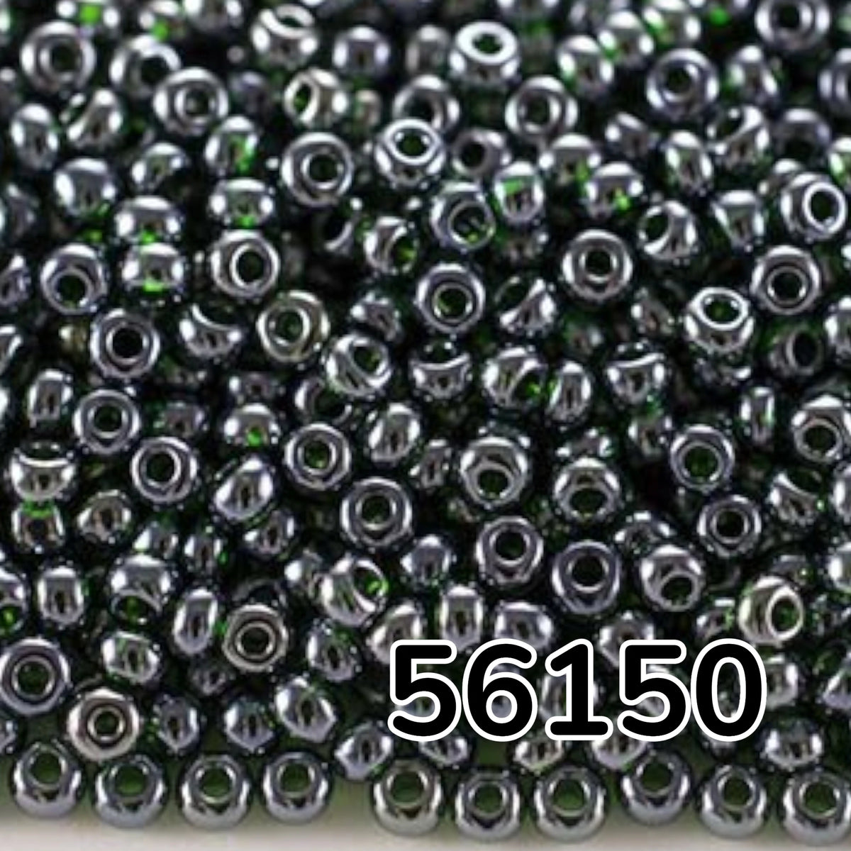 10/0 56150 Preciosa Perline di vetro ceche Rocaille 2.3mm. Verde scuro trasparente Sfinx.