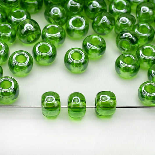 2/0 56430 Preciosa Чешское стекло Бисер Рокайль 6.1mm. Зеленый прозрачный Sfinx.