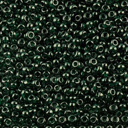 10/0 56620 Preciosa Missangas/Miçangas Pequenas (contas miúdas) de vidro checo Rocaille 2.3mm. Verde Transparente Sfinx.