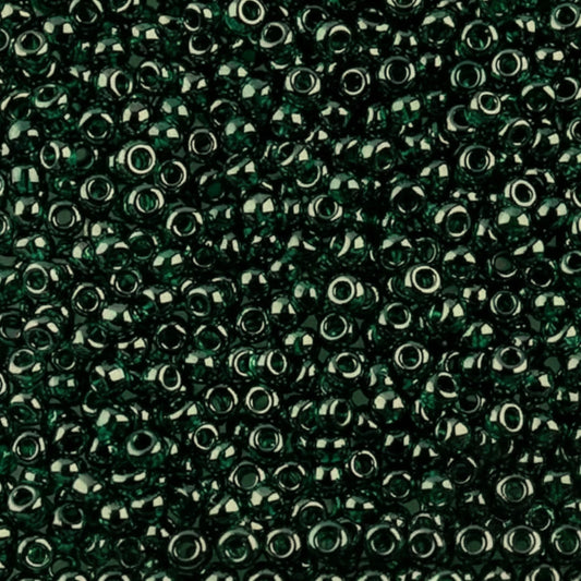 10/0 56620 Preciosa tjekkiske glasperler Perler Rocailles 2.3mm. Gennemsigtig grøn Sfinx.
