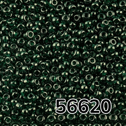 10/0 56620 Preciosa Missangas/Miçangas Pequenas (contas miúdas) de vidro checo Rocaille 2.3mm. Verde Transparente Sfinx.