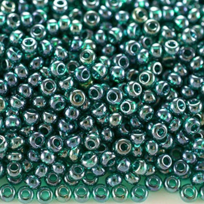10/0 56710 Preciosa Tschechische Glasperlen Rocailles 2.3mm. Blaugrün Transparent Sfinx.