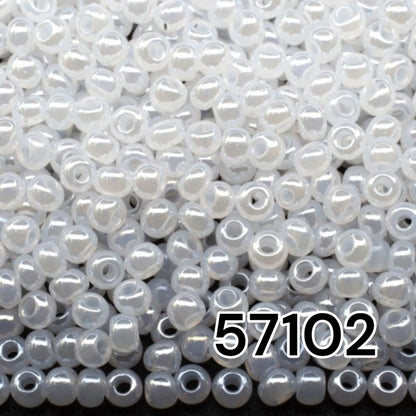 10/0 57102 Preciosa Seed Beads. Opaque Sfinx white.