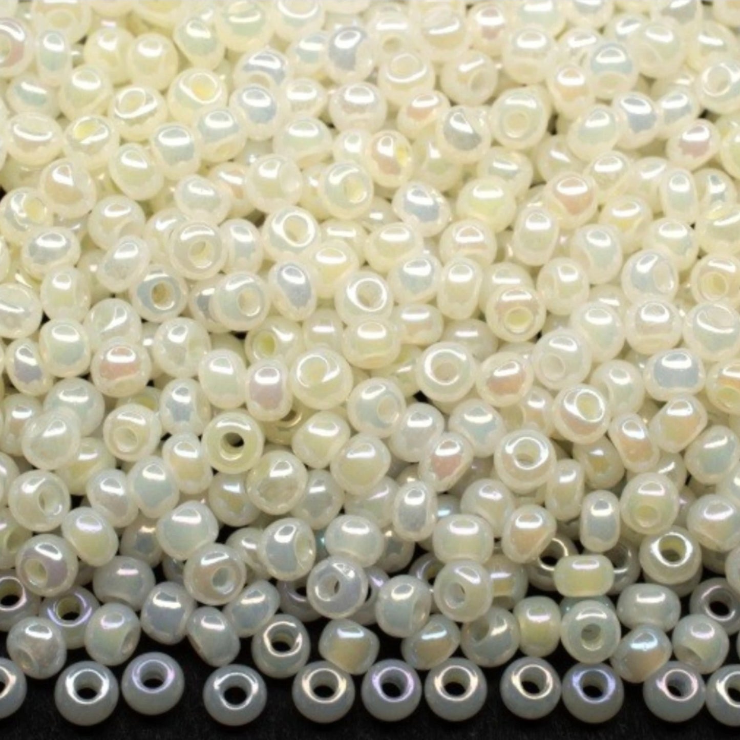 10/0 57206 Preciosa Seed Beads. White Shell.