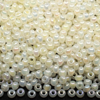 10/0 57206 Preciosa Seed Beads. White Shell.