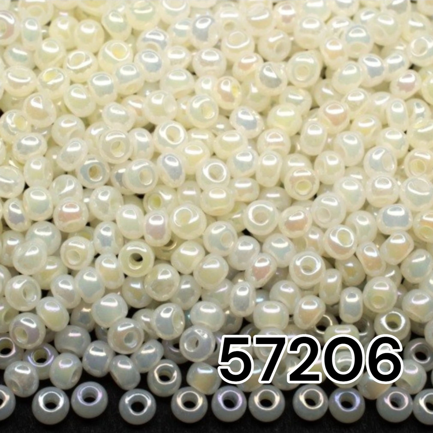 10/0 57206 Preciosa Seed Beads. White Shell.