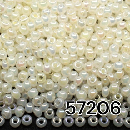 10/0 57206 Preciosa Seed Beads. White Shell.