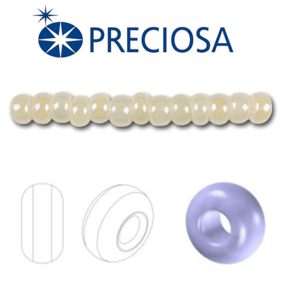 10/0 57206 Preciosa čehu stikla Pērlītes Rokaja 2.3mm. Balta gliemene.