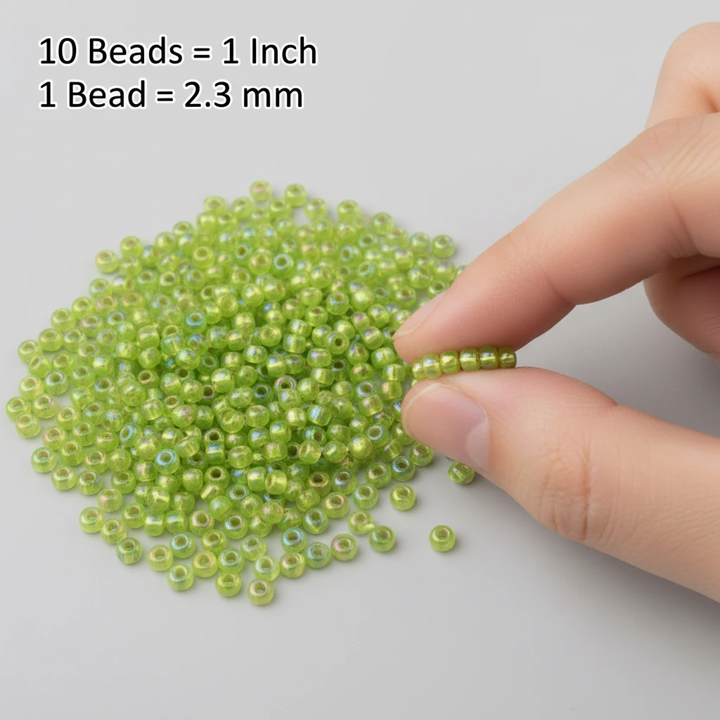 10/0 57229 Preciosa Missangas/Miçangas Pequenas (contas miúdas) de vidro checo Rocaille 2.3mm. Verde-claro transparente com interior prateado, arco-íris.