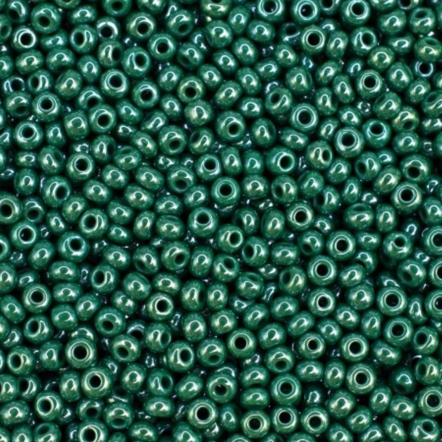 10/0 58240 Preciosa Seed Beads. Opaque Sfinx green.