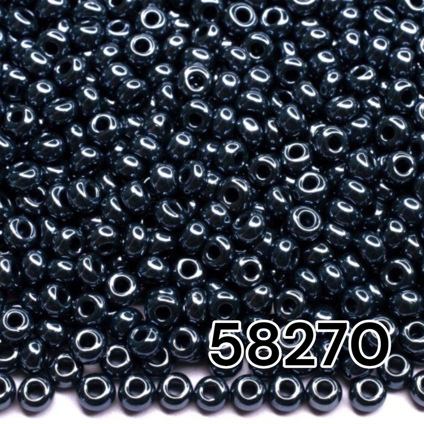 10/0 58270 Preciosa Seed Beads. Opaque Sfinx green.