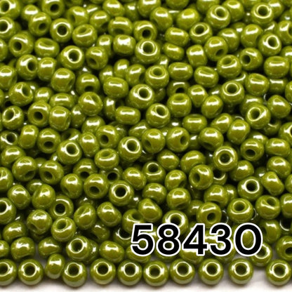 10/0 58430 Preciosa Seed Beads. Opaque Sfinx olive.