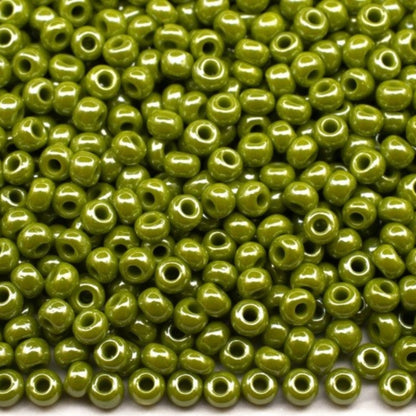 10/0 58430 Preciosa Seed Beads. Opaque Sfinx olive.