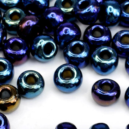 2/0 59135 Preciosa Čekiško Stiklo Karoliukai Rokajaus 6.1mm. Nepermatomas Mėlynas Irisas.