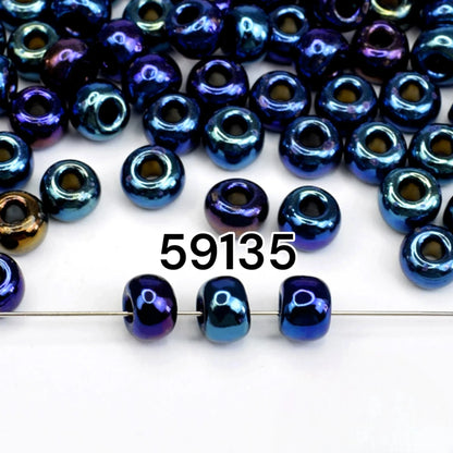 2/0 59135 Preciosa Čekiško Stiklo Karoliukai Rokajaus 6.1mm. Nepermatomas Mėlynas Irisas.