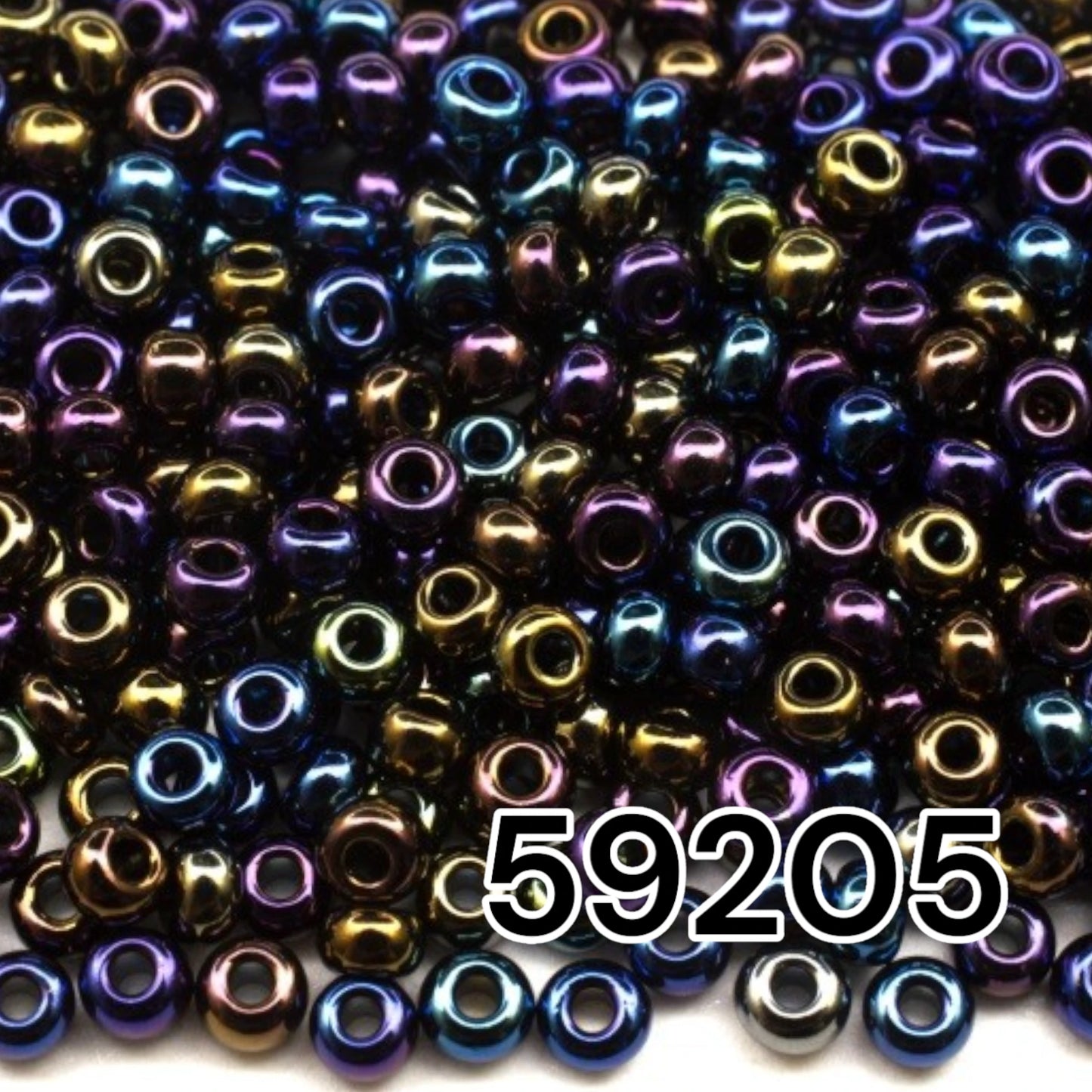 10/0 59205 Preciosa Seed Beads. Opaque rainbow.