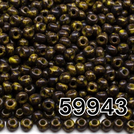 59943 Tschechische Rocailles PRECIOSA rund 10/0 Olive Travertin.