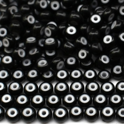 6/0 23798 Preciosa Tsjechisch glas Kralen Rocaillekralen 4.1mm. Zwarte Cornelian.