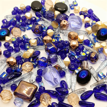 PRECIOSA czech beads "Blue Galaxy" for making bracelets, necklaces, earrings and other jewelry. - VadymShop