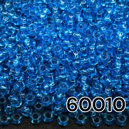 10/0 60010 Preciosa Seed Beads. Light blue Transparent natural.