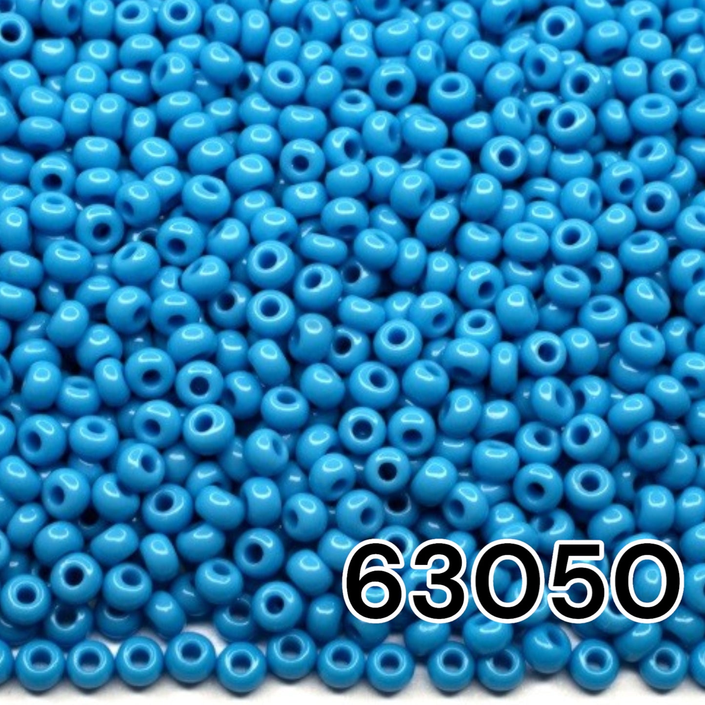 10/0 63050 Preciosa Seed Beads. Opaque light blue.