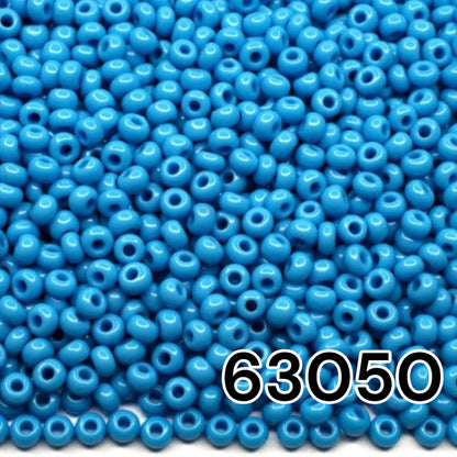 10/0 63050 Preciosa Seed Beads. Opaque light blue.