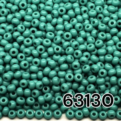 10/0 63130 Preciosa Seed Beads. Opaque light blue.