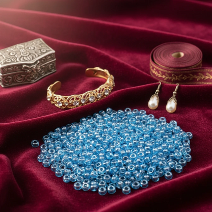 10/0 66000 Preciosa Perles de Rocaille en verre tchèque 2.3mm. Aigue-marine transparente Sfinx.