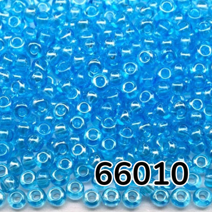 10/0 66010 Preciosa tjekkiske glasperler Rocailles 2.3mm. Akvamarin transparent Sfinx.