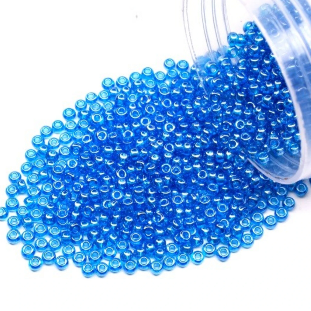 10/0 66150 Preciosa Missangas/Miçangas Pequenas (contas miúdas) de Vidro Checo Rocaille 2.3mm. Água-marinha Transparente Sfinx.