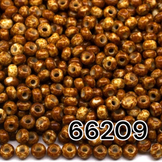 66209 Czech seed beads PRECIOSA round 10/0 Brown Travertin.